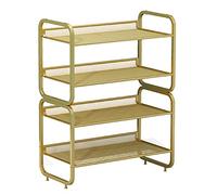 Gold Metal Shoe Cabinet Storage Nordic Wrought Iron Shoe Rack Multi-Layer Space-Saving Shoe Rack for Home Entrance, 603040cm ()