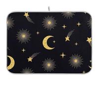 Gold Moon - Tappetino scolapiatti per bancone della cucina, 45,7 x 61 cm, assorbente, reversibile, grande accessorio da cucina