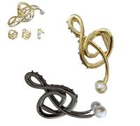 Gold Music Note Hair Clip, Metal Large Claw Clips for Thick Heavy Hair, Strong Hold Big Non-Slip Hair Catch Barrette Jaw Clamp,Elegant Treble Clef Design Hair Accessory (Black+Gold)