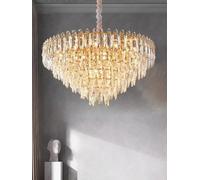 Gold Nordic Luxury Crystal Chandelier Duplex Building Home Decor Lamps for Living Room Lustre