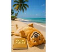 Gold Notes - Golden Retriever Notizbuch am Strand mit Palmen | Edles Hundemotiv mit goldener Schrift: Süßes Notizbuch für Hundeliebhaber | Perfekt als Tagebuch, Geschenk oder Urlaubsbegleiter