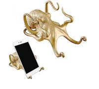 (Gold) Octopus-Holder Golden Animal Shape Cell Phone Holder Desk Phone Stand Art Work