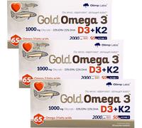 GOLD OMEGA 3 D3 + K2 - 30-90 capsule- Salute del cuore,delle ossa e del cervello