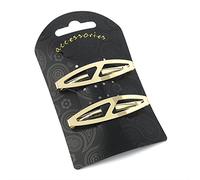Gold Oval Design Hair Spring Clips Grips Pins Slides Barrette Set