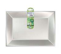 Gold Plast Piatto Rettangolare Bianco Perlè 345 x 230 Mm 6 Pz