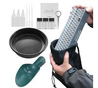 Gold Prospecting Kit,with Sluice Box Portable Tools,Gold Mining Kit with Classifier Pan - for Outdoor Lake River Mountain Adventure Exploration Prospectors Miners