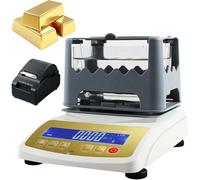 Gold Purity Tester Machine, Metal Purity Analyzer Lab-Grade 0.001g Accuracy, Non-Destructive, Gold/Silver/Platinum/Palladium, Rechargeable, 2-Step Weighing, Audible Alarm(W/Printer,MDJ-600K)