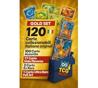 GOLD SET - 120 Carte Originali Italiane - Include 17 Holo/Reverse, 2 Ex Rare e 1 Carta Ultra Rara Full Art protette da Sleeve Compatibili