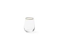 Gold Set 6 Bicchieri Acqua Vetro Soffiato Bordo Filo Oro 470 ml