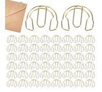 Gold Shape Paper Clips, Metal Fancy Paper Clip Set, Decorative Document Holder Clips, Office School Supplies for Student Teacher Home Office Organizer Use 0.98x0.91in
