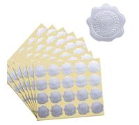 Gold/Silver Embossed Heart Stickers Invitation Card Envelope Sealing Sticker Decor Self Adhesive(Silver,100pcs)