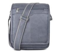 GOLD SKY Ombra Elegante PU Pelle Sling Cross Body Viaggio Ufficio Messenger One Side Shoulder Bag per Uomo, grigio