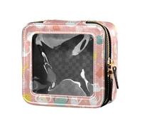 Gold Star, piccola borsa per il trucco trasparente impermeabile per borsa con cerniera per la cura della pelle, custodia cosmetica per le donne, Gatto neon colorato, Taglia unica