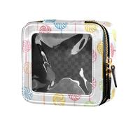 Gold Star, piccola borsa per il trucco trasparente impermeabile per borsa con cerniera per la cura della pelle, custodia cosmetica per le donne, Dolce Dolce Lollipop Candy, 1 Size