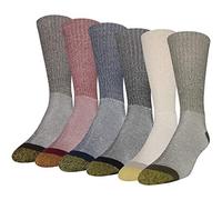 Gold Toe 656s Cotton Crew Athletic Socks, Multipairs Calzini, Cachi/Oliva/Nero/New Navy/Rosso/Marrone Heather (6 Paia), L (Pacco da 6) Uomo