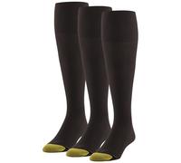 Gold Toe - Calzini da uomo Metropolitan sopra il polpaccio, confezione da 3, Marrone, Large