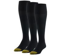 Gold Toe - Calzini da uomo Metropolitan sopra il polpaccio, confezione da 3, nero, Large