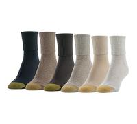 Gold Toe Classic Turn Cuff Socks, Multipairs Calzini Casual, Mix di Marrone e Nero, Shoe 4-7 UK/Sock 8-10 (Pacco da 6) Donna