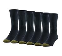 Gold Toe Cotton Blend Athletic Crew Socks, 6-Pairs Calzini, Nero, L (Pacco da 6) Uomo