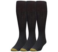 Gold Toe Men's Windsor Wool Over-The-Calf Dress Socks, 3-Pairs, Black, Large