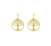 Gold Vermeil Tree Of Life Drop Earrings