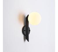 Gold Wall Sconce Lighting Mid-Century Globe Wall Lamp, White Glass Wall Mount Light Bedroom Bedside Wall Sconces, Living Room Hallway Wall Lamps, E27 Headboard Lights/Svart