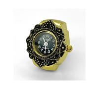 (Gold white, pack-5) Vintage Ring Watch Silver Adjustable Finger Watch for Women Men Unique Retro Quartz Gift