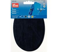 Gold-Zack Toppe in finta pelle scamosciata da applicare con il ferro da stiro, 9 x 13,5 cm, blu marino