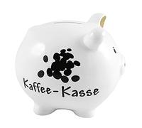 Goldbach Dolomite kaffe-kasse smaltato a Forma di Maialino, Bianco, 14 x 12 x 13 cm