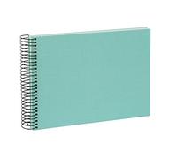 goldbuch 20507 - Album fotografico a spirale Bella Vista, 24 x 17 cm, con 40 pagine bianche, album dei ricordi, in lino, album fotografico per foto e foto da incollare, colore: acqua