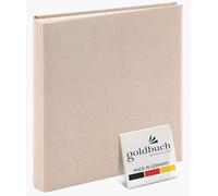 goldbuch - 24605 - Album fotografico Summertime Trend 2, 60 pagine bianche con divisori in pergamena, album dei ricordi, copertina in lino, album fotografico da incollare, colore: beige, 25 x 25 x 4 cm
