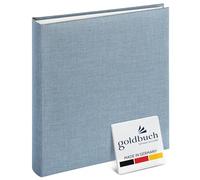 goldbuch - 24607 - Album fotografico Summertime Trend 2, 60 pagine bianche con divisori in pergamena, album dei ricordi, copertina in lino, album fotografico da incollare, colore: blu/grigio, 25 x 25 x 4 cm