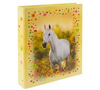 goldbuch 35 117 Cartella Chiara Cartella Cartella Dimensioni 28,5 x 32 x 5 cm Copertina in Stampa Artificiale Cucitrice a Leva Cartella Giallo Motivo Cavallo Cartella Raccoglitore Raccoglitore per Ragazzi e Ragazze