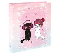 goldbuch 35 299 Raccoglitore Music for Cats, cartella portadocumenti 28,5 x 32 x 5 cm, copertina in stampa artistica, cucitrice con meccanismo a leva, raccoglitore rosa, motivo: gatti, raccoglitore