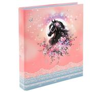 goldbuch 37 141 - Raccoglitore ad anelli Luna, dimensioni 26 x 32 x 4 cm, copertina in stampa artificiale, cucitrice con meccanismo a 2 anelli in metallo, formato DIN A4, cartella con motivo cavalli