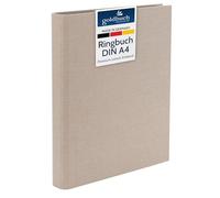 goldbuch 37 211 - Raccoglitore ad anelli, formato A4, formato A4, formato DIN A4, copertina in lino, colore: Marrone chiaro
