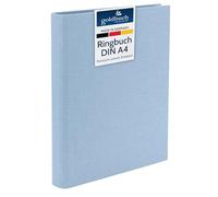 goldbuch 37 729 - Raccoglitore ad anelli, formato A4, formato A4, formato DIN A4, copertina in lino, colore: blu