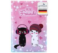 goldbuch 43099 - Libro degli Amici Music for Cats DIN A5, Libro dell'amicizia da compilare per Amici, Scuola elementare, Scuola, Asilo, Kita, 88 Pagine illustrate, Copertina Laminata