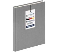 goldbuch 64 0104 - Taccuino in lino, formato A5, con 200 pagine a pois, carta color crema, 100 g/m², resistente agli acidi e resistente all'inchiostro, con segnalibro e rilegatura a filo, colore: Grigio