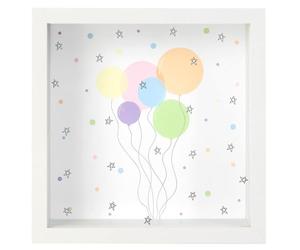 goldbuch 92 0084 - Salvadanaio con sfondo intercambiabile, cornice in MDF, portafogli per monete e banconote, con supporto a parete, ca. 18 x 18 x 5 cm, colore: Bianco