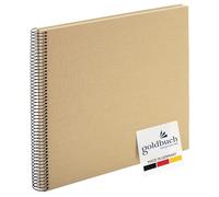 goldbuch Bella Vista 25 606 Album fotografico a spirale, beige, 35 x 30 x 2,8 cm, 40 pagine bianche, copertina in tela, album fotografico in formato orizzontale, libro fotografico, marrone chiaro