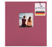 goldbuch Bella Vista 27908 - Album Fotografico con Ritaglio, 30 x 31 cm, 60 Pagine Nere con divisori in Pergamena, Libro Fotografico in Lino, Colore: Fucsia