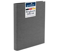 goldbuch Bella Vista Raccoglitore ad Anelli A4, Lino, Grigio, 32 x 27,5 x 4,5 cm