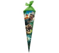 goldbuch- Cono per la Scuola, 85 cm, Esagonale, Colore Blu e Verde - Motivo Vulcano, 85 x 24 x 20 cm, 98 157