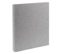 goldbuch 37919 - Raccoglitore ad anelli per foto Bella Vista, 26 x 32 cm, raccoglitore per foto in lino, formato DIN A4, ideale per viaggi e vacanze, colore: grigio chiaro