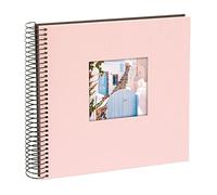 goldbuch Spirale Bella Vista, ricordi in Lino con Immagine di Copertina, 40 Pagine Nere, incollare, Album Fotografico, Carta, rosé (Lato Nero), 20 x 20 cm