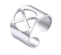 GoldChic Anello del polsino di Captial X per Rapper, anelli del polsino regolabili delle donne Gioielli iniziali di dichiarazione di X