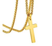 GoldChic - Collana con croce cristiana da uomo Inri/nodo celtico/serpente/bibbia, ciondolo a croce da donna, personalizzabile con ciondolo religioso in acciaio/oro/nero amuleto di protezione, 55,