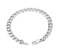 GOLDCHIC JEWELRY Bracciale Cubano 6mm, Catena Robusta In Acciaio Inossidabile 316l Per Ragazzi, 19 CM