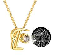 GoldChic Jewelry Collana d'Amore Con Inciso Ti Amo In 100 Lingue, Lettera e Regali Per Lei